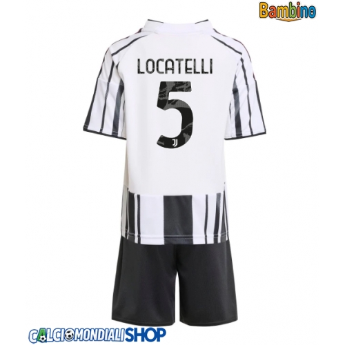 Maglie da calcio Juventus Manuel Locatelli #5 Prima Maglia Bambino 2025-26 Manica Corta + Pantaloni corti)